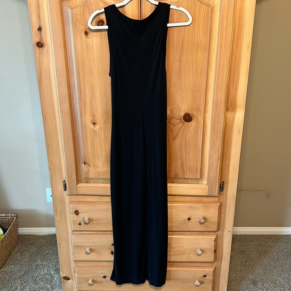 Michael Stars Black Solange Tie Waist Column Dress M - Picture 9 of 9
